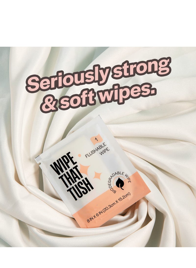 SYOSI 4Pack Wet Wipes Individually Wrapped On The Go Flushable Wet Wipes Extra Large Wipes with Aloe Hypoallergenic and Unscented for Adults Body Hand Face Cleaning Travel Bathroom Toilet Use 4x30Pcs  - Image 5