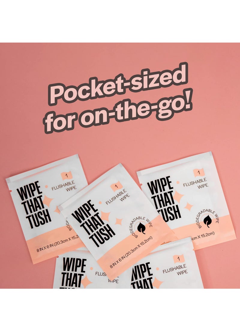 SYOSI 4Pack Wet Wipes Individually Wrapped On The Go Flushable Wet Wipes Extra Large Wipes with Aloe Hypoallergenic and Unscented for Adults Body Hand Face Cleaning Travel Bathroom Toilet Use 4x30Pcs  - Image 3
