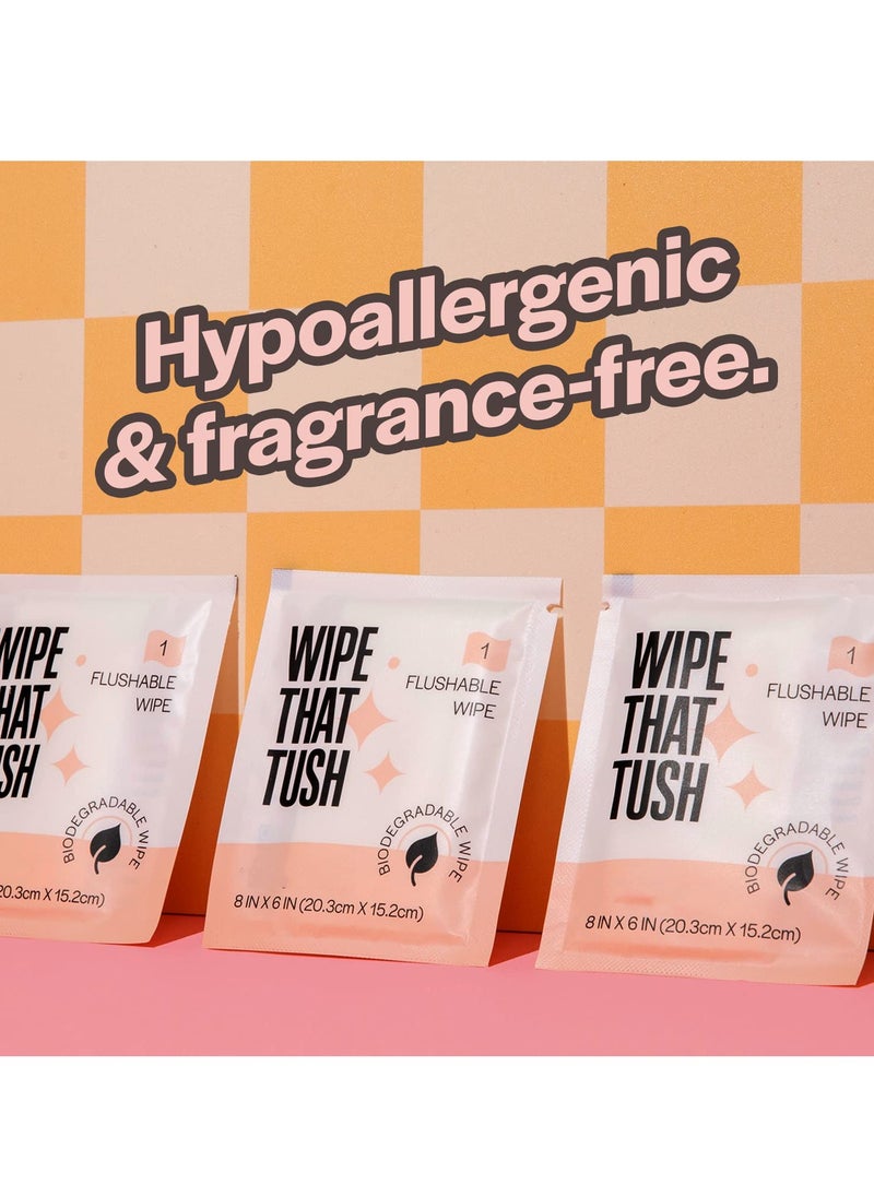 SYOSI 4Pack Wet Wipes Individually Wrapped On The Go Flushable Wet Wipes Extra Large Wipes with Aloe Hypoallergenic and Unscented for Adults Body Hand Face Cleaning Travel Bathroom Toilet Use 4x30Pcs  - Image 2