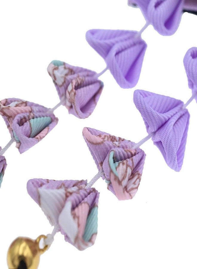 MIAO WU Japanese Style Women Flower Hair Clip Tassel Hair Ornament, Kimono Decor Fabric Hanfu Hairpin Accessories For Christmas Party Costume Gift (Purple) - Image 5