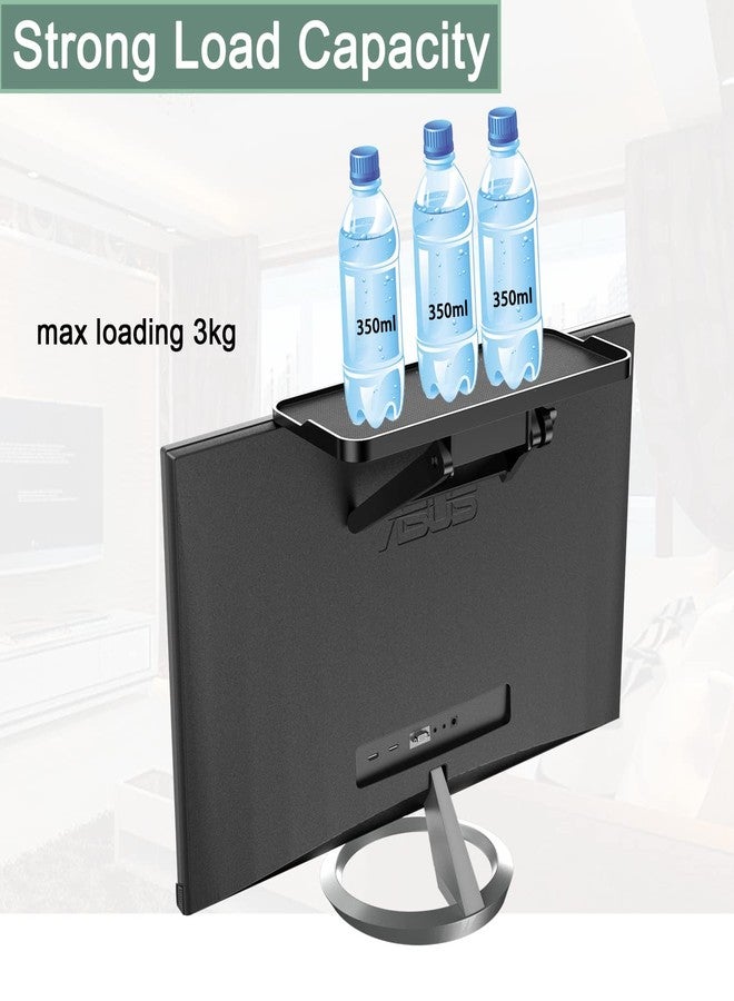 TETVIK TV Screen Top Shelf Monitor Shelf Adjustable Computer Screen for Office Desk, Cellphone Stand, Media Box, Game Console, Router 11.8 x4.7 inch TV Tray Stand Mount Storage Organizer Bracket - Image 5