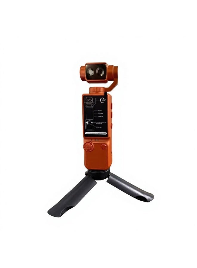 إيرتاب كاميرا تصوير فيديو (Vlogging) جيب بدقة 4K Ultra HD، مزودة بعدسة مثبتة (Gimbal) قابلة للدوران 180 درجة وشاشة لمس مقاس 2.0 بوصة - كاميرا أكشن صغيرة ومثبت فيديو محمول باليد، مخصصة لصناع المحتوى ومنصات TikTok وYouTube والسفر - اللون البرتقالي - Image 5