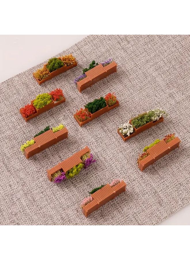Red 5pcs 1 100 Scale Miniature Flower Bed Model Planter Box Durable ABS No Electricity Needed - Image 4