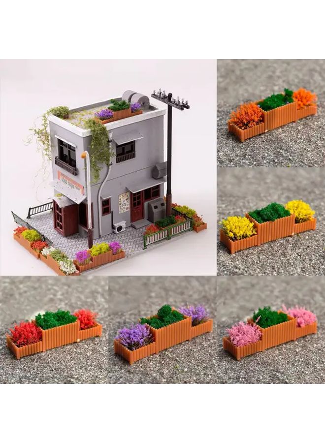 Red 5pcs 1 100 Scale Miniature Flower Bed Model Planter Box Durable ABS No Electricity Needed - Image 1