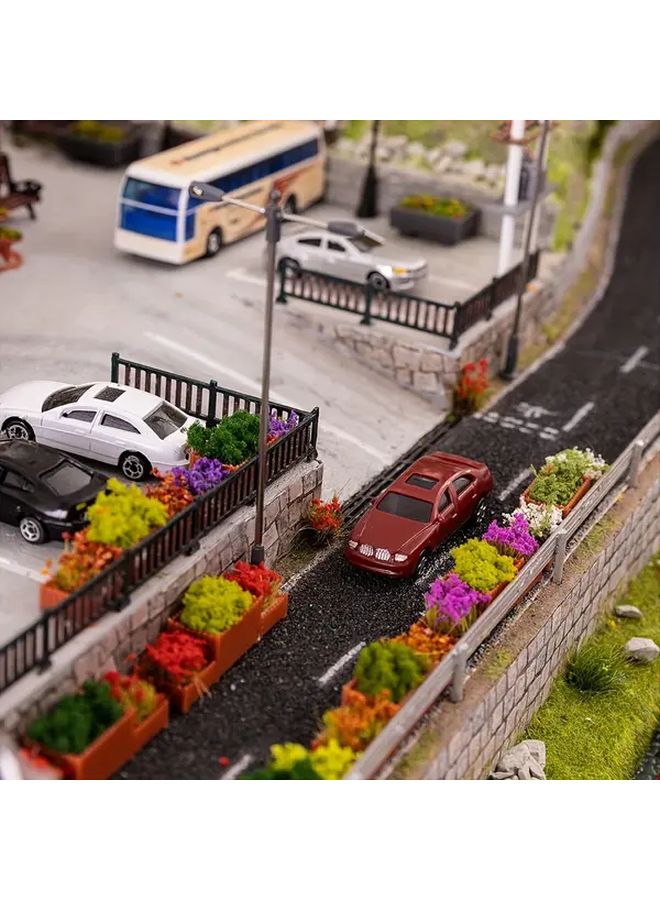 Red 5pcs 1 100 Scale Miniature Flower Bed Model Planter Box Durable ABS No Electricity Needed - Image 5