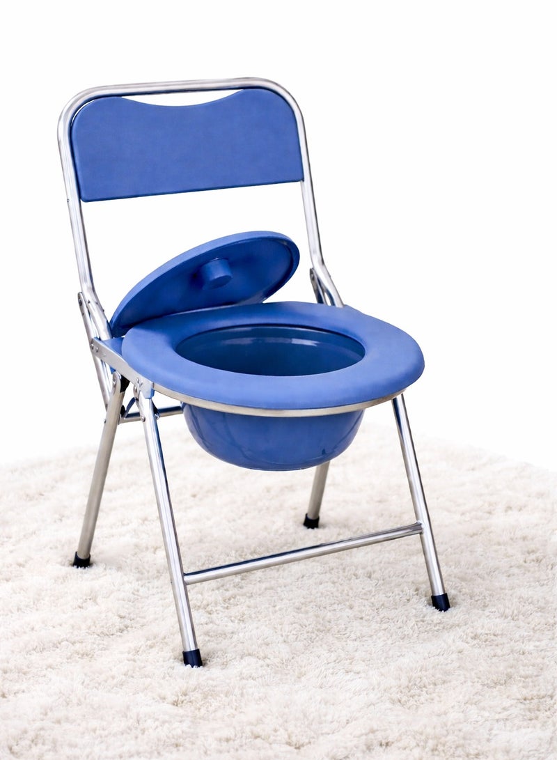 Panvil Foldable Commode Chair – Portable Toilet Seat with Removable Pot and Stainless Steel Frame | Durable WC Chair for Elderly, Patients & Home Care - Image 5
