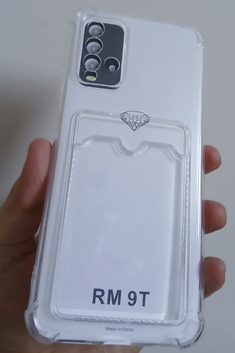 Shockproof Transparent Case with Card Wallet Compatible with Xiaomi Redmi 9T  - Image 1