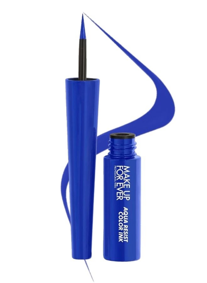 MAKE UP FOR EVER Aqua Resist Color Ink Eyeliner 2ml – Shade 14 Matte Cobalt (Vibrant Cobalt Matte) – Waterproof, Smudge-Proof, 24HR Longwear Liquid Eyeliner - Image 1