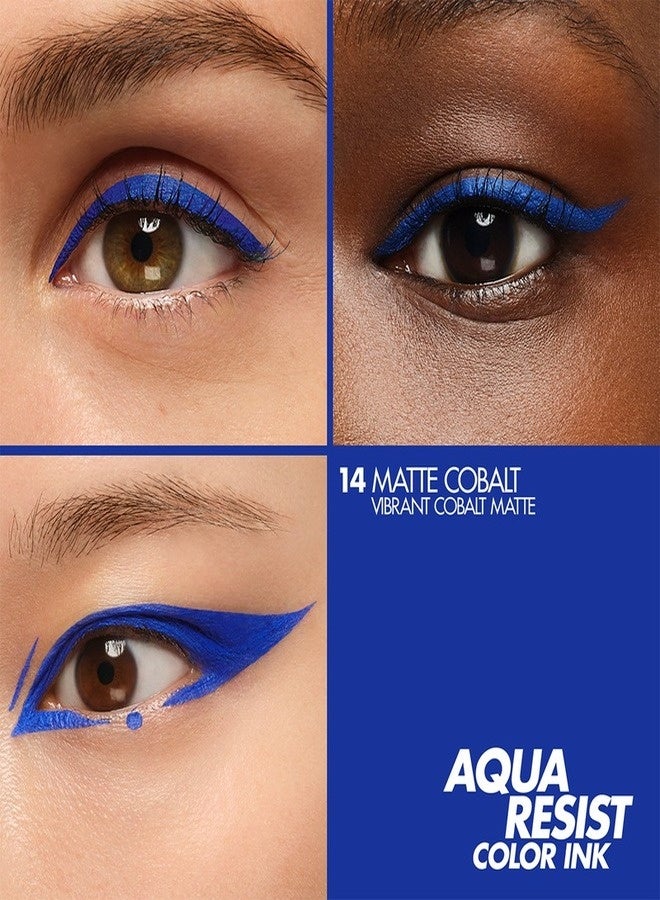 MAKE UP FOR EVER Aqua Resist Color Ink Eyeliner 2ml – Shade 14 Matte Cobalt (Vibrant Cobalt Matte) – Waterproof, Smudge-Proof, 24HR Longwear Liquid Eyeliner - Image 2