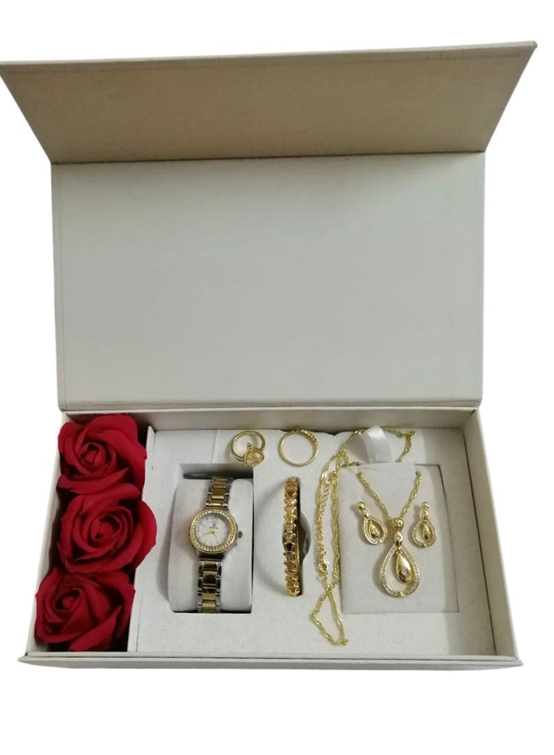MOUNT ROYALE women's gift set consisting of a wristwatch, bracelet, necklace, ring, and earrings - Image 2