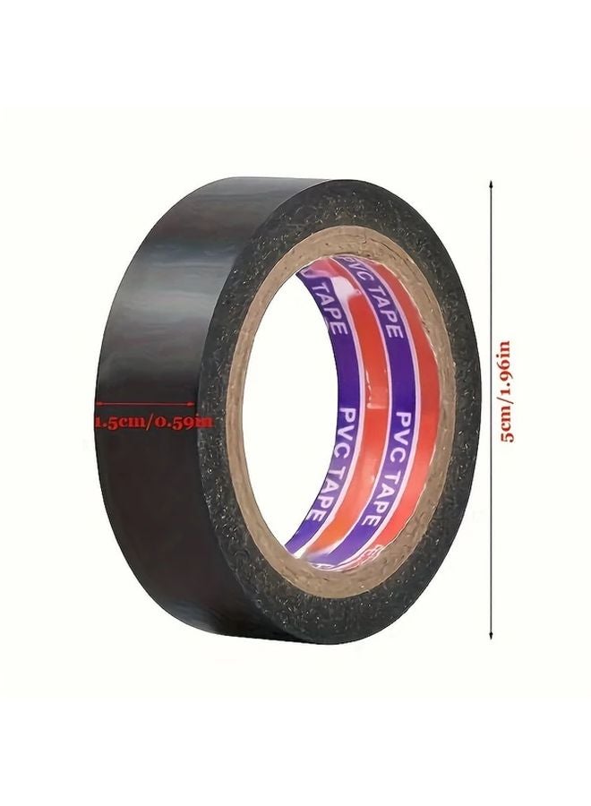 5 لفات شريط كهربائي مقاوم للحرارة العالية وللهب أسود مقاوم للماء للداخل والخارج - Image 3
