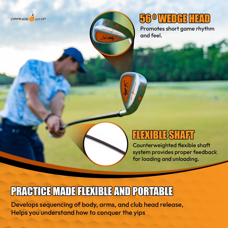 Orange Whip Wedge Golf Short Game Swing Trainer Aid - Made in USA - Right-Handed, 35.5 Inch - Image 5