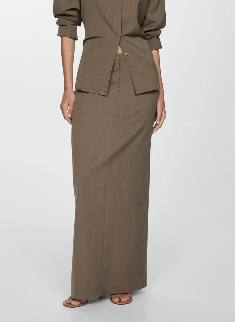 MANGO Slit Long Skirt