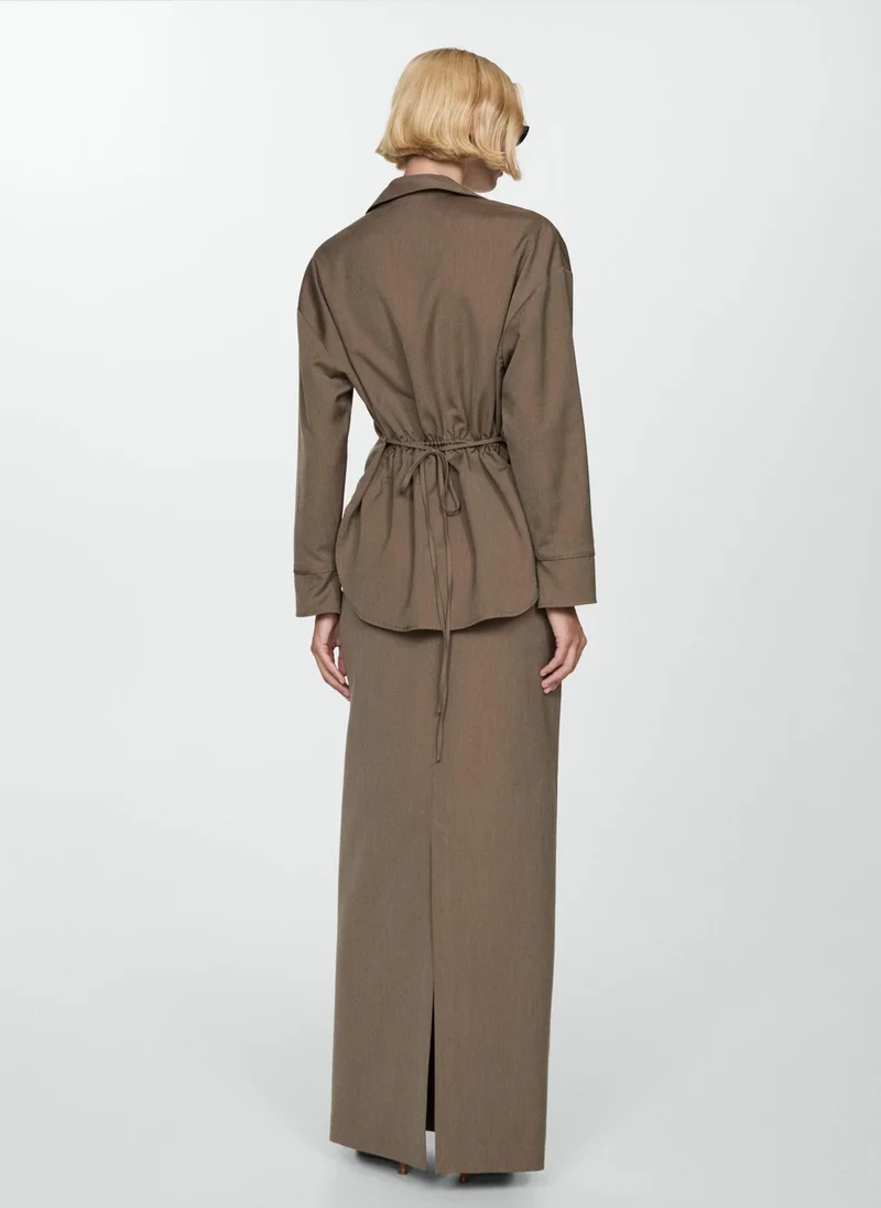 MANGO Slit Long Skirt