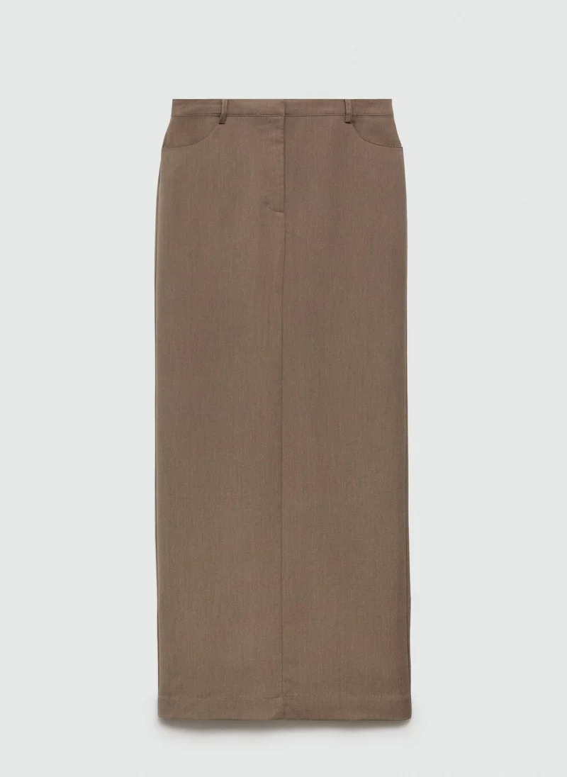 MANGO Slit Long Skirt