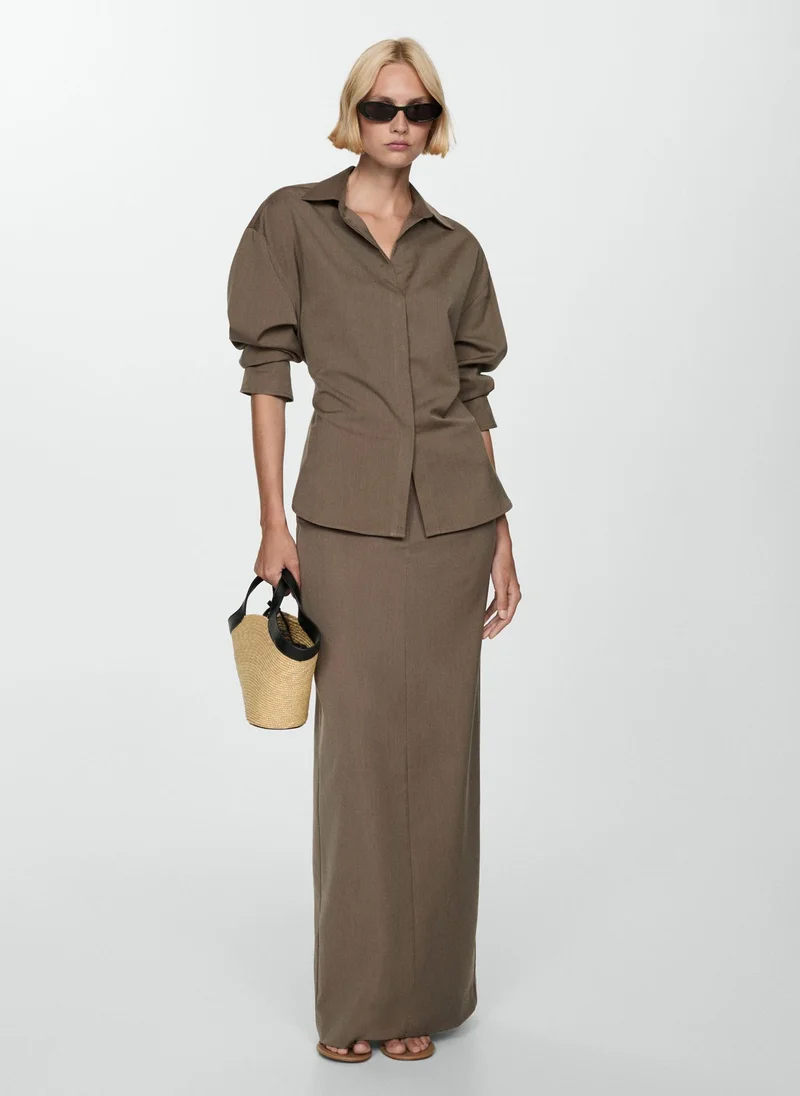 MANGO Slit Long Skirt