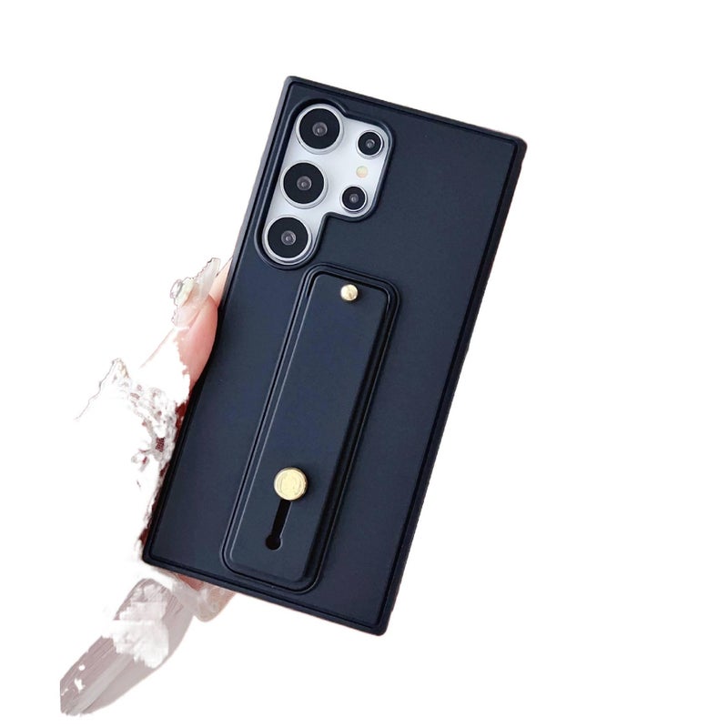 غطاء واقي بملمس جلد لـ Samsung Galaxy S24 Plus باللون بني بوظيفة حامل مع حماية من السقوط وحامل قائم مع مقاوم للصدمات مع ملمس غير لامع للتنقل اليومي سهل التخزين للاستخدام اليومي - Image 2