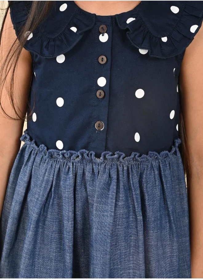 LILPICKS Polka Dot Denim Dress