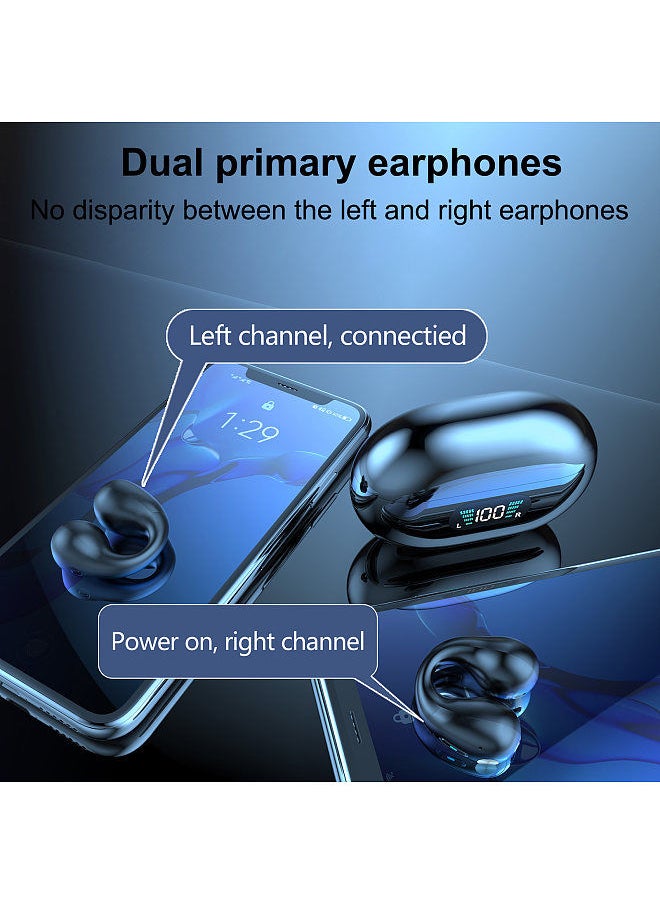 Generic - YYK-Q80 Wireless Earbuds Headphones with Earhooks Built-in 350mAh Battery Clip-on Earphone BT5.3 Headset with HiFi Stereo - Image 1