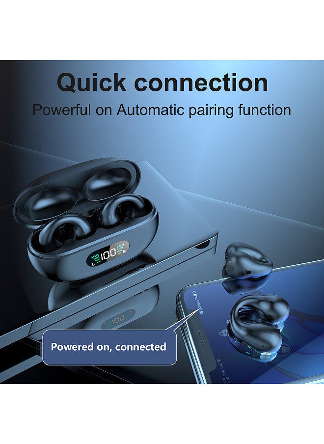 Generic - YYK-Q80 Wireless Earbuds Headphones with Earhooks Built-in 350mAh Battery Clip-on Earphone BT5.3 Headset with HiFi Stereo - Image 1