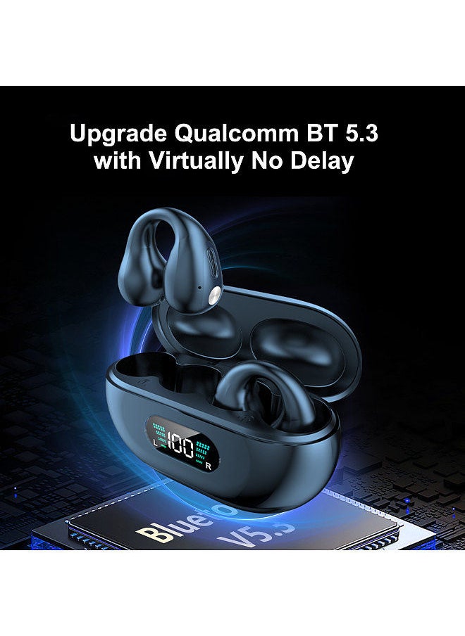 Generic - YYK-Q80 Wireless Earbuds Headphones with Earhooks Built-in 350mAh Battery Clip-on Earphone BT5.3 Headset with HiFi Stereo - Image 1