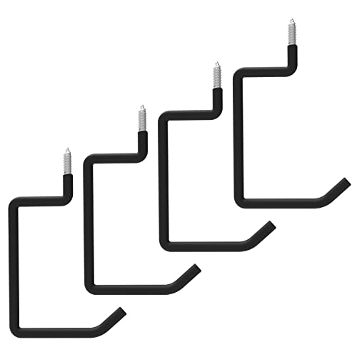 unp POETISKE Screw in Ladder Bike Hooks Ceiling Hanger Wall Mounted Bicycle Chair Garage Organization Heavy Duty Vinyl Coated 4Pack - Image 1