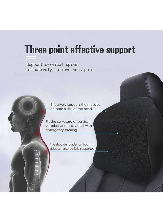 FLANXUS Car Seat Headrest Neck Rest Cushion Memory Foam Pillow Pillow With Breathable Removable Cover, Comfortable Ergonomic & Neck Pain Relief-Support Pack Of 2, Black - Image 5