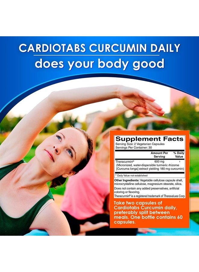 CardioTabs Turmeric Curcumin - Joint, Heart, Memory & Brain Supplement with 600 mg Theracurmin, Highly Absorbable Curcumin Supplements, 60 Vegetarian Curcumin and Turmeric Capsules, 30-Day Supply - Image 2