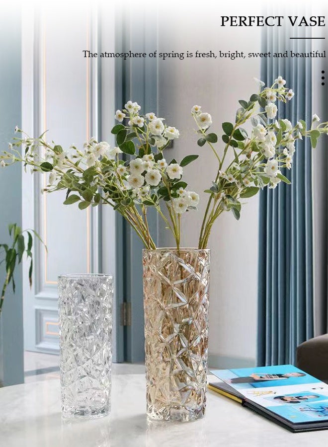 DUNISO Creative Clear Glass Vase Craft Aesthetic Decorative Small Flower Vase Hydroponic Plant Desktop Ornament Modern Irregularity Vase for Flowers Rose Home and Office - Image 5