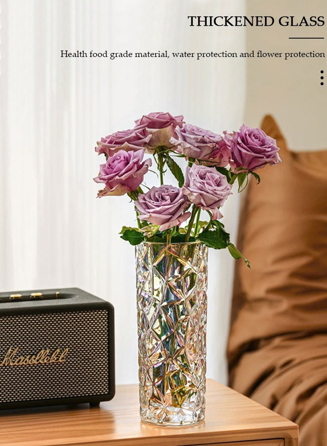 DUNISO Creative Clear Glass Vase Craft Aesthetic Decorative Small Flower Vase Hydroponic Plant Desktop Ornament Modern Irregularity Vase for Flowers Rose Home and Office - Image 4