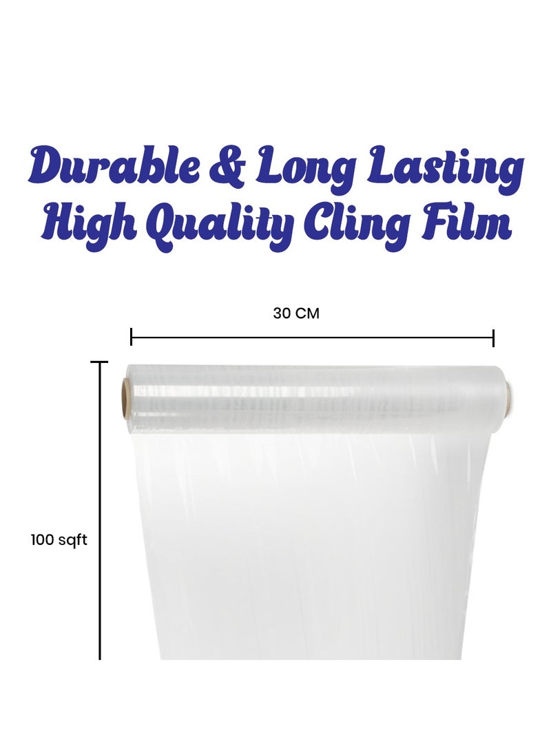 Silver Pot Premium Polyethylene Cling Film – 30 cm x 100 cm – Durable, Food-Grade Wrapping Roll for Superior Freshness and Protection – Perfect for Preserving, Storing, and Wrapping Food  - Image 5