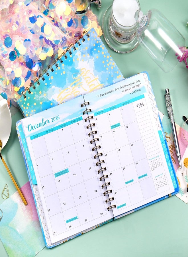 Journaltastic 2026-2027 Planner - Weekly & Monthly Planner 2026-2027 with Tabs, July 2026 - June 2027, 6.3" x 8.4", Hardcover with Back Pocket + Thick Paper + Twin-Wire Binding - Blue - Image 5