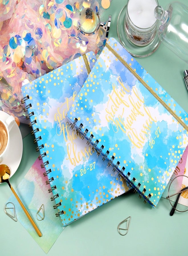 Journaltastic 2026-2027 Planner - Weekly & Monthly Planner 2026-2027 with Tabs, July 2026 - June 2027, 6.3" x 8.4", Hardcover with Back Pocket + Thick Paper + Twin-Wire Binding - Blue - Image 2