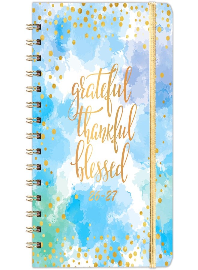 Journaltastic 2026-2027 Planner - Weekly & Monthly Planner 2026-2027 with Tabs, July 2026 - June 2027, 6.3" x 8.4", Hardcover with Back Pocket + Thick Paper + Twin-Wire Binding - Blue - Image 1