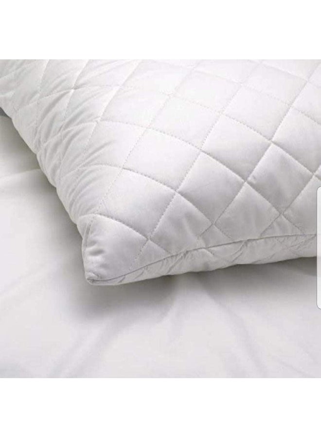 Eworld Royal Dream Luxury King Size Quilted Pillow, 50x75 cm, White, 2 Piece Set - Image 2