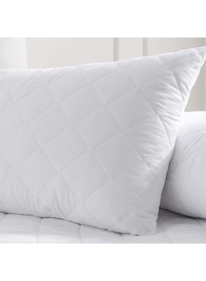 Eworld Royal Dream Luxury King Size Quilted Pillow, 50x75 cm, White, 2 Piece Set - Image 3
