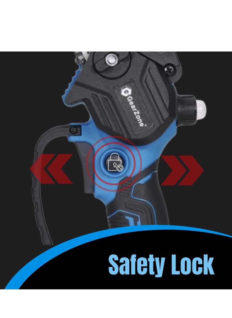 جيرزون - منشار كهربائي صغير لاسلكي من GearZone مقاس 6 بوصات، يعمل بالبطارية مع بطاريتين قابلتين لإعادة الشحن 21 فولت، منشار كهربائي للاستخدام بيد واحدة، منشار يدوي للعمل بالخشب - Image 1