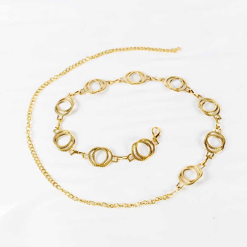 The Black Pearl Accessories Golden Metal Waist Belt For Her - Image 1