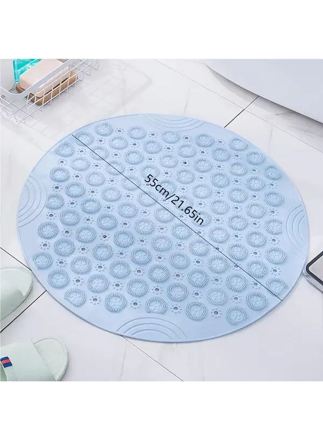 Pink Anti Slip Bath Mat 55cm Round Massage Foot Pad Toilet Bathroom Rug - Image 3