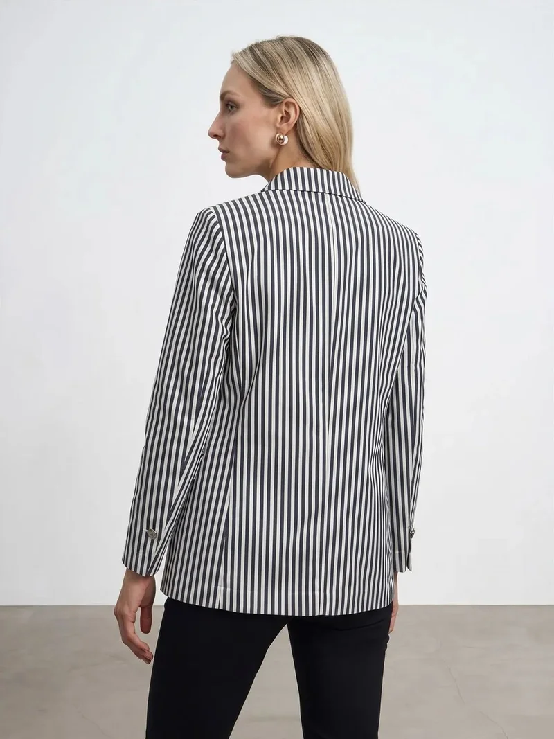 ديلفين DILVIN Striped Poplin Blazer Jacket