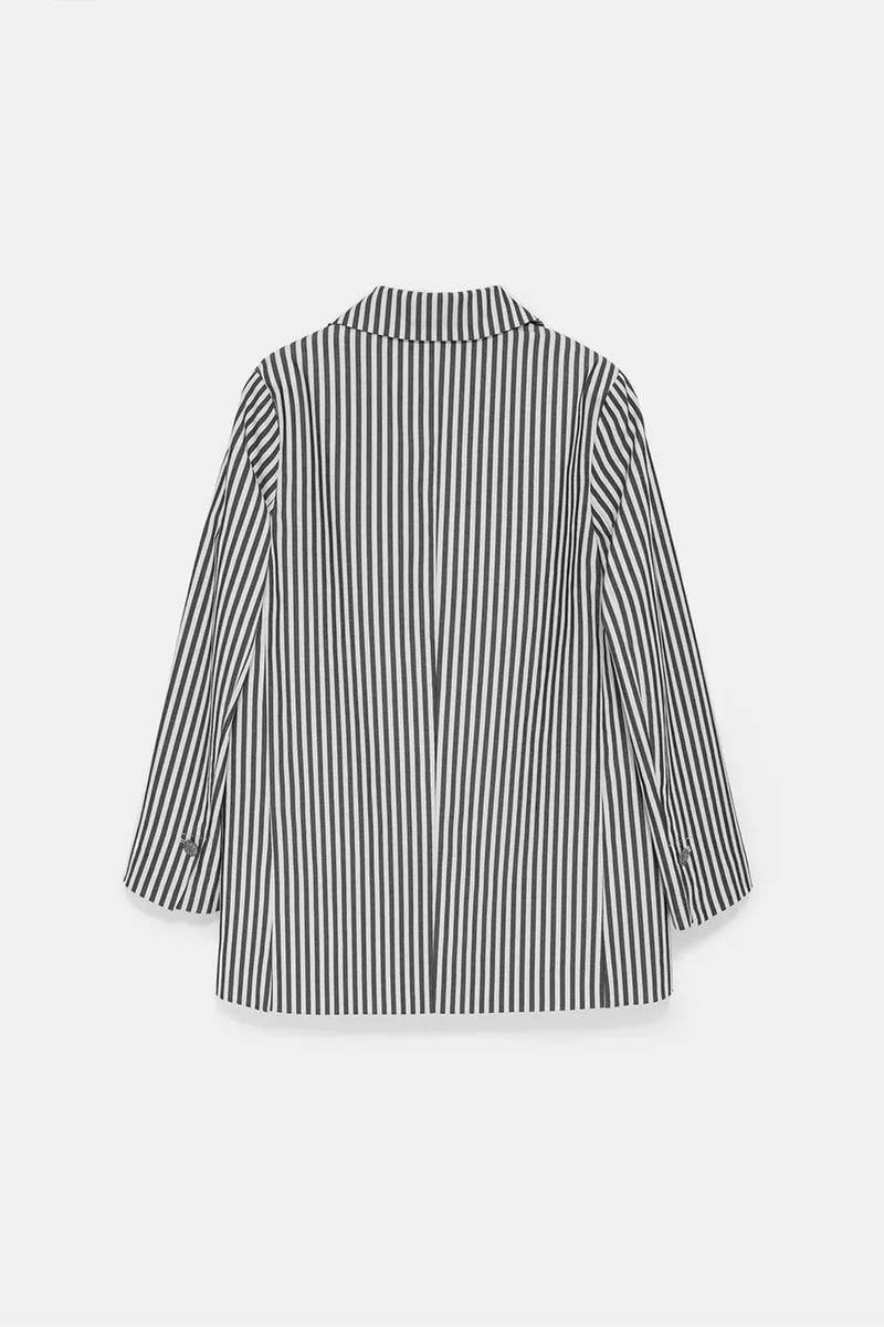 Dilvin Dusty White DILVIN Striped Poplin Blazer Jacket for Women | Best Price UAE