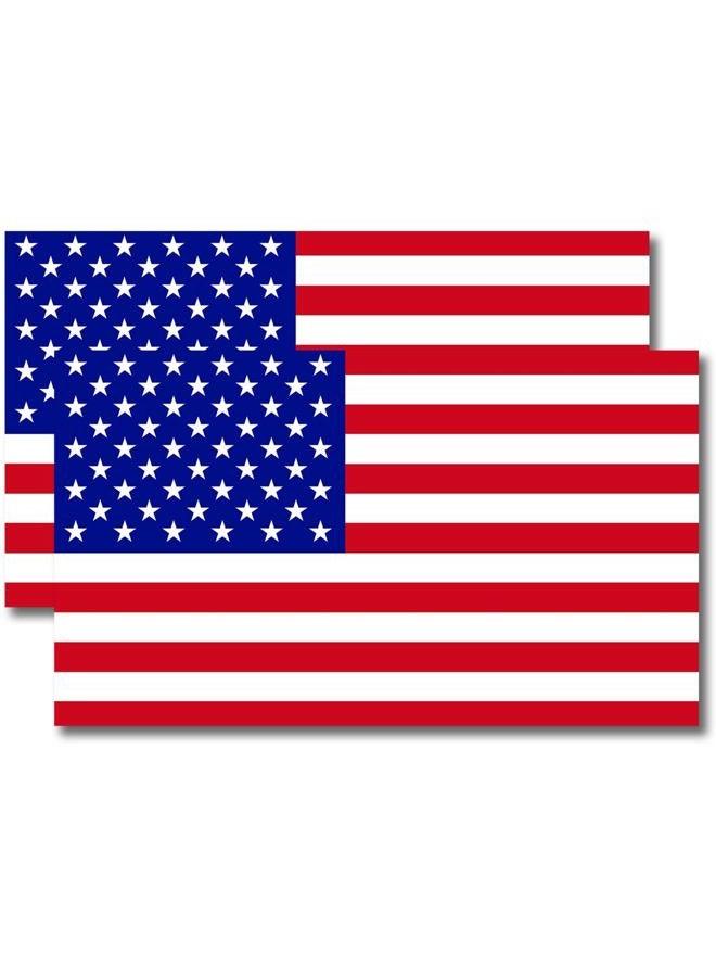 Magnet Me Up American Flag Magnet Decal, 3x5 inches, 2 Pack, Red, White, and Blue, Heavy Duty Automotive Magnet for Car Truck SUV, or Any Other Magnetic Surface - Image 1