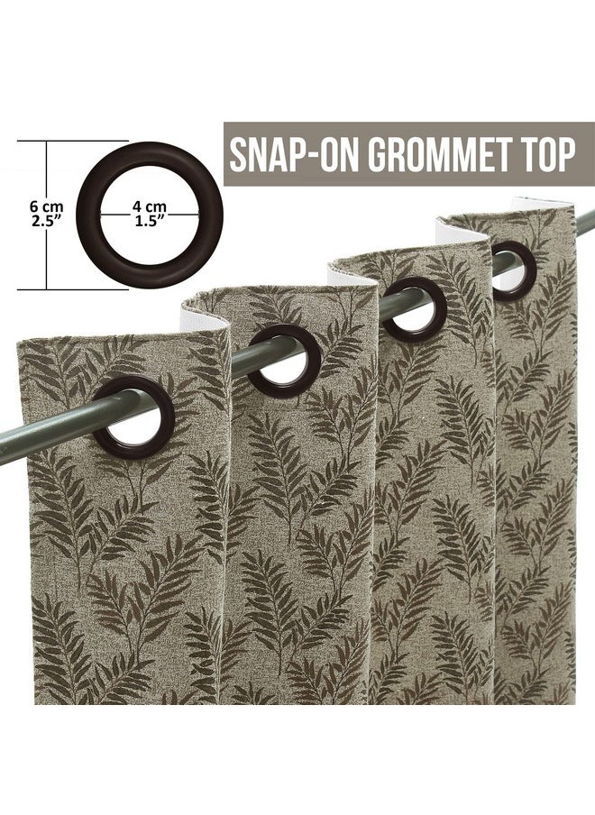Story@Home Story@Home Room Darkening Door Curtains 7 Feet Set of 4 | Leaf Design Door Curtain | Thermal Insulated Curtains | Curtains for Living Room | (116 x 215 cm, Brown) | Perfect for Home Decor  - Image 5