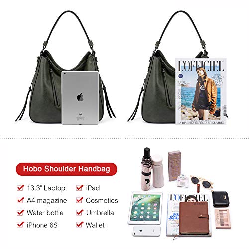 Realer Purses for Women,Large Hobo Bags for Women Purses and Handbags Retro Crossbody Handbag Leather Tote - Image 4