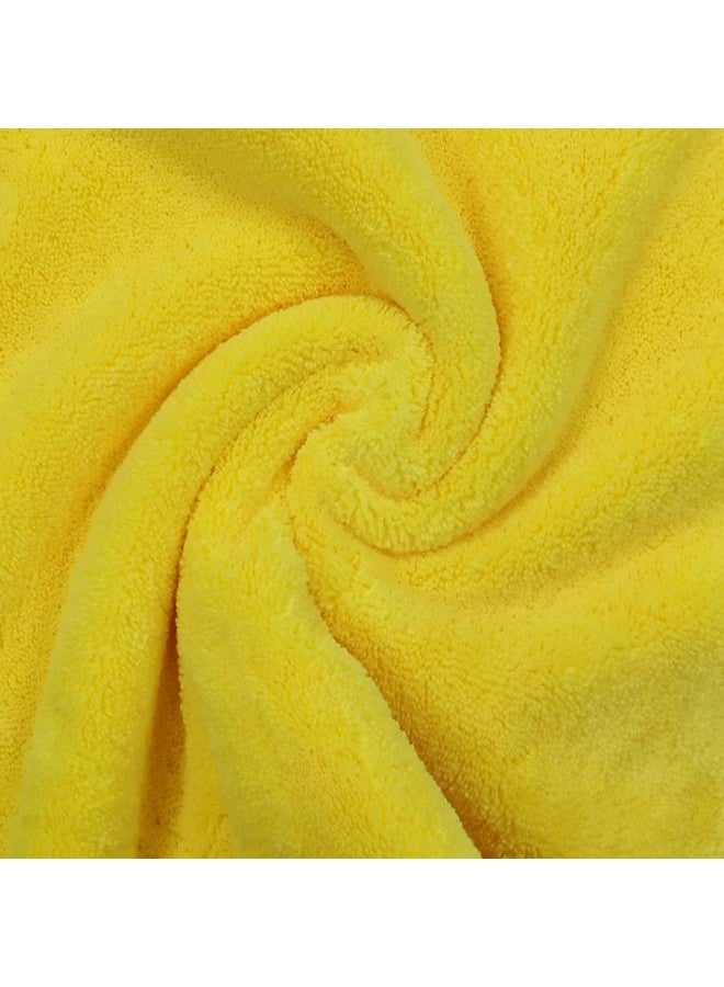 SOFTSPUN Microfiber High Loop Cleaning Cloths, 40x60 cms 3 pcs Towel Set 380 GSM (Yellow). Thick Lint & Streak-Free Multipurpose Cloths. - Image 2