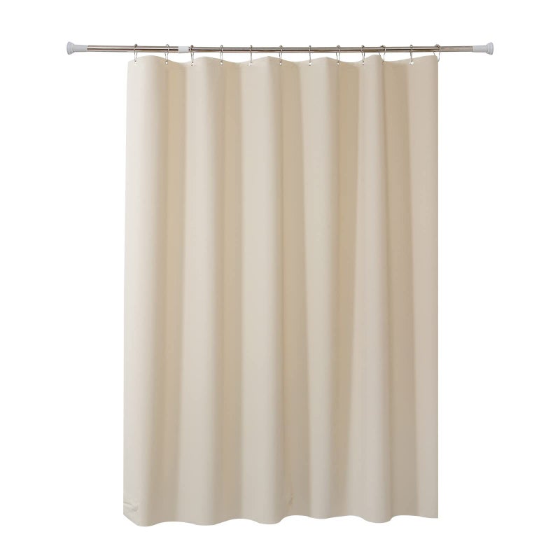 Waterproof Thick PEVA Shower Curtain with Hooks Beige 