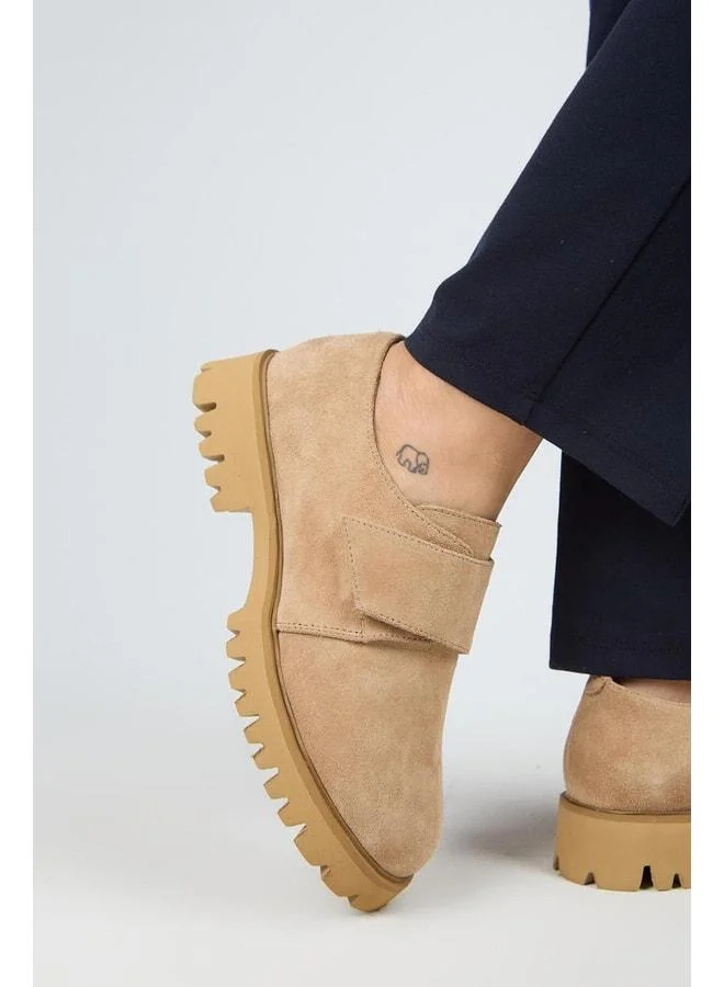 Mimi Women's Real Leather strap Sand Suede Shoes.