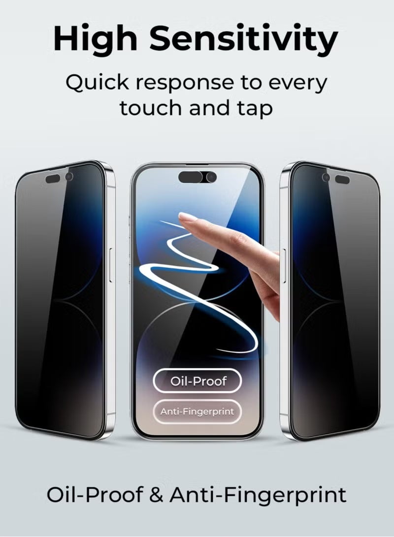 Cityway Privacy Screen Protector, Anti-Spy 5D Tempered Glass, Full Cover Edge to Edge Protection