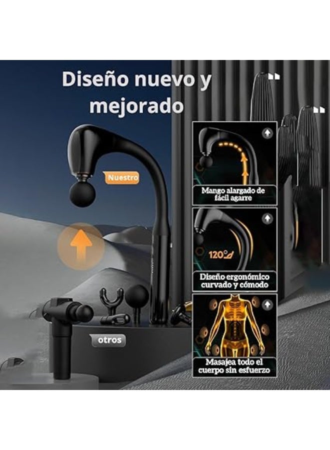 مسدس تدليك مع مقبض ممتد، مدلك ظهرعلى شكل حرف U لتخفيف الالم والانسجة العميقة للجسم والرقبة والكتف والساقين للوصول الى جميع العضلات بسهولة - Image 3