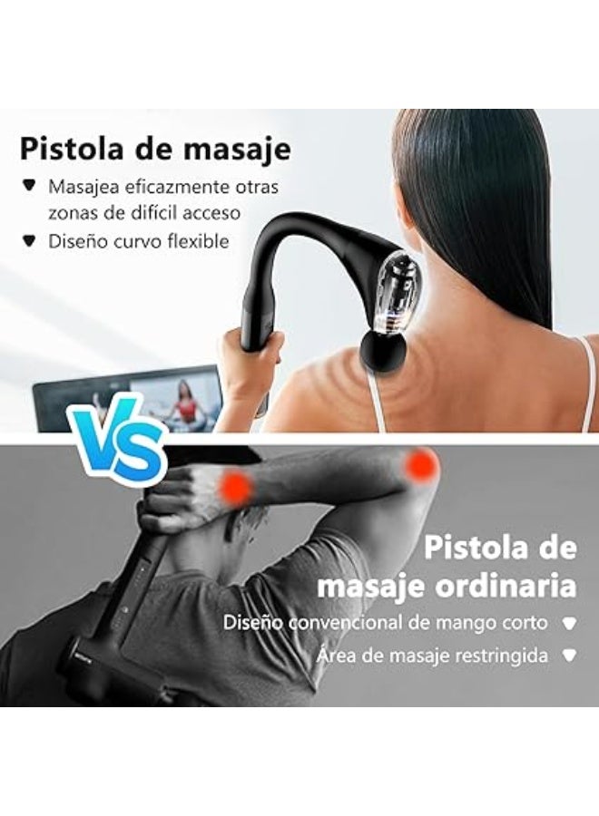 مسدس تدليك مع مقبض ممتد، مدلك ظهرعلى شكل حرف U لتخفيف الالم والانسجة العميقة للجسم والرقبة والكتف والساقين للوصول الى جميع العضلات بسهولة - Image 4